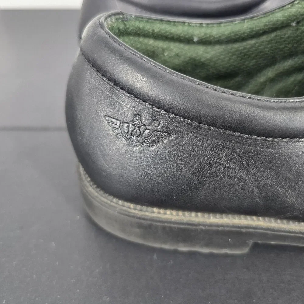 Dockers Oxford Shoes Mens 10M Black Leather Lace Up Uniform Work Dress Lug Sole